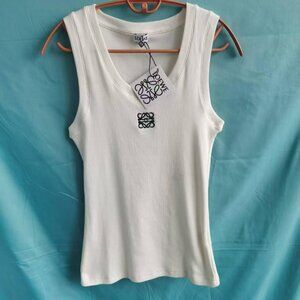 💖Loewe White Anagram Tank Top in Cotton Size Small NWT